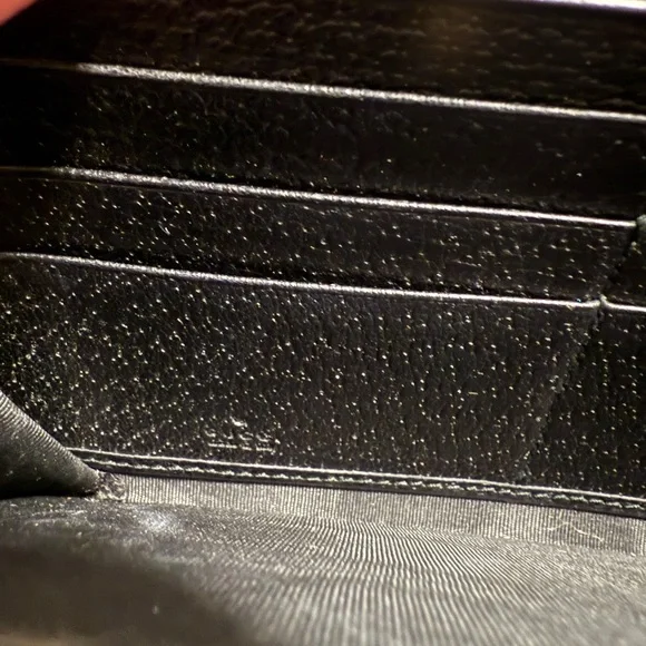 Gucci Black Leather Gold Bee and Star Long Zip Wallet with COA - Picture 11 of 13